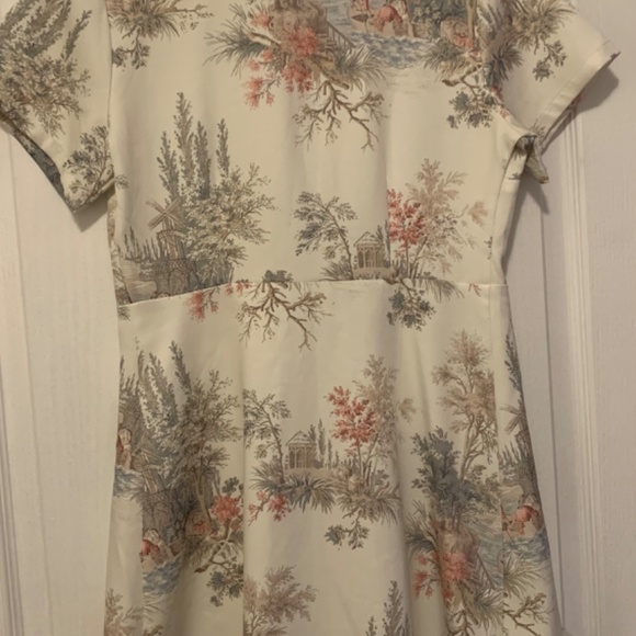 Cream and Pastel Button-Up Dress (small) - Picture 2 of 6